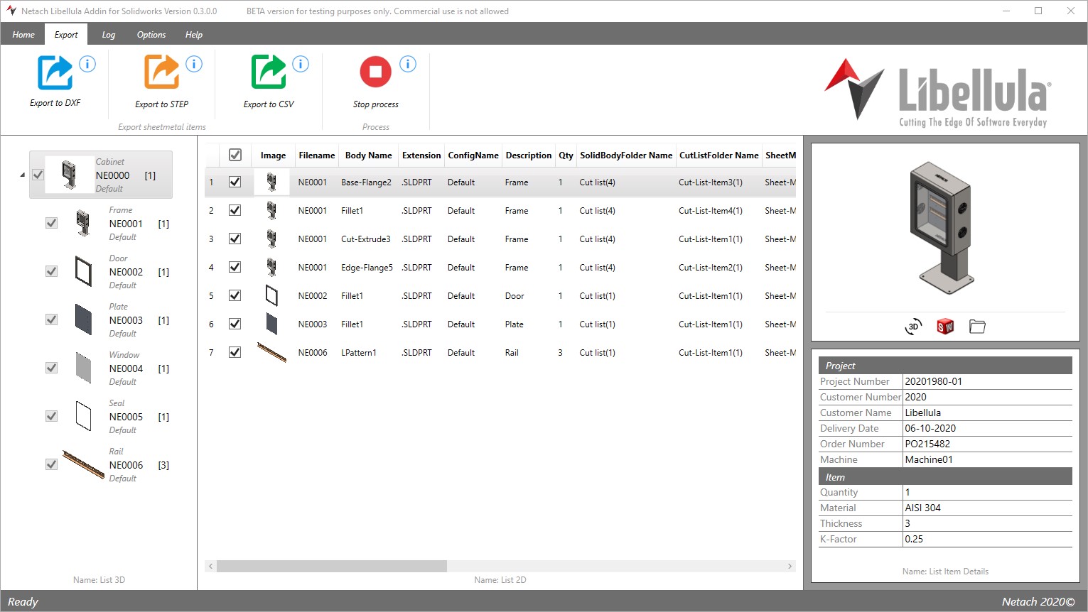 Add-in_Export tab Libellula SolidWorks