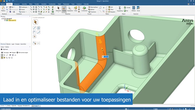 Inladen en optimaliseren bestanden voor toepassingen SpaceClaim