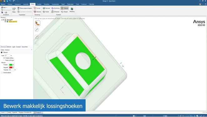 Lossingshoeken bewerken SpaceClaim