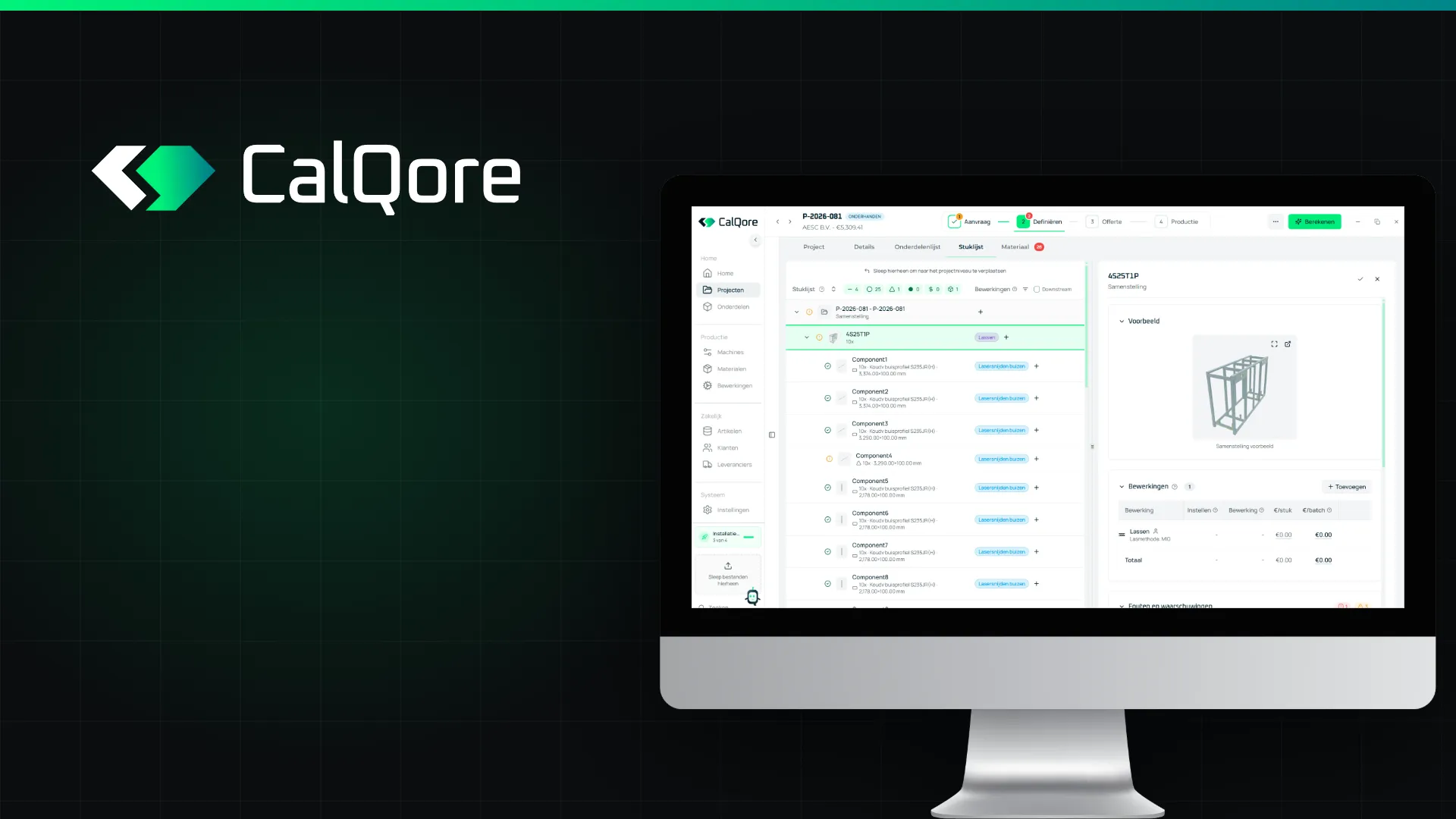 Calqore is live: van calculatie naar werkvoorbereiding en productie in één platform